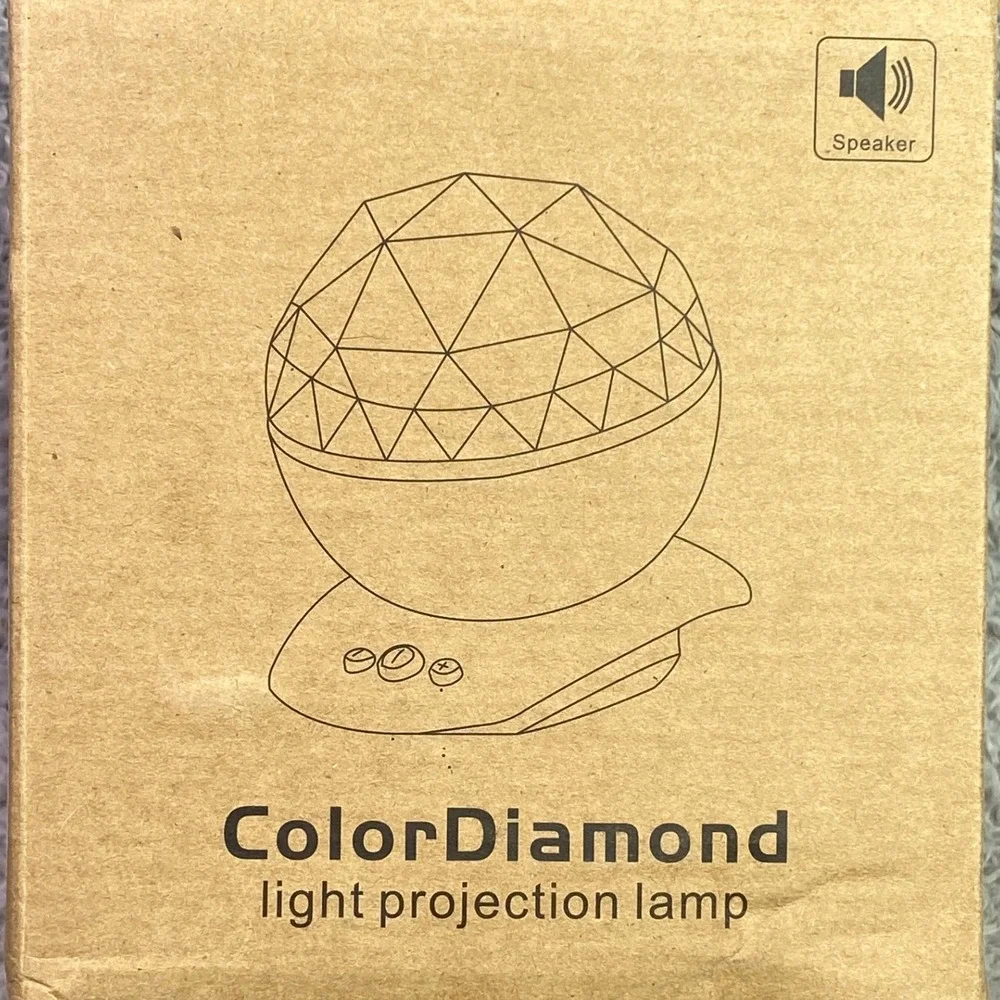 ColorDiamond Light Projection Lamp White USB‎ Charge Speaker Music NEW